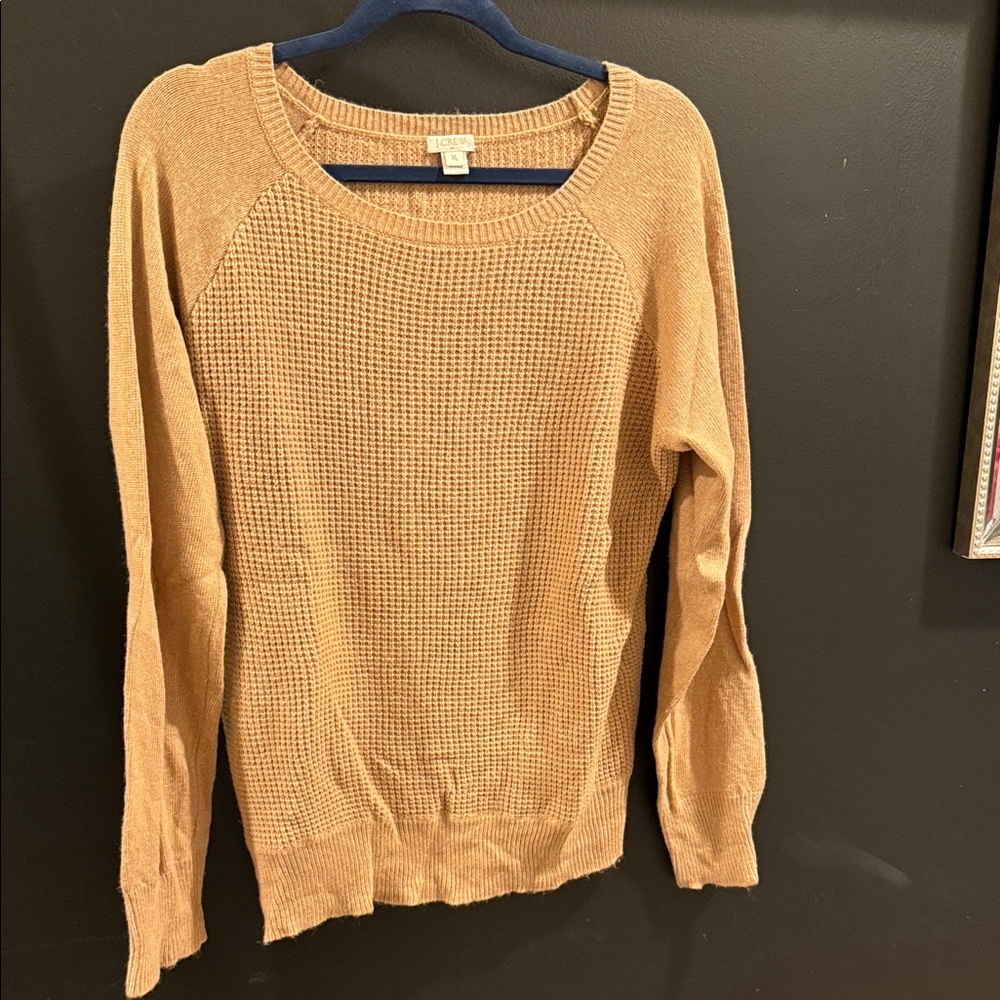 J.Crew Textured Knit Sweater – Camel Tan, Size XL